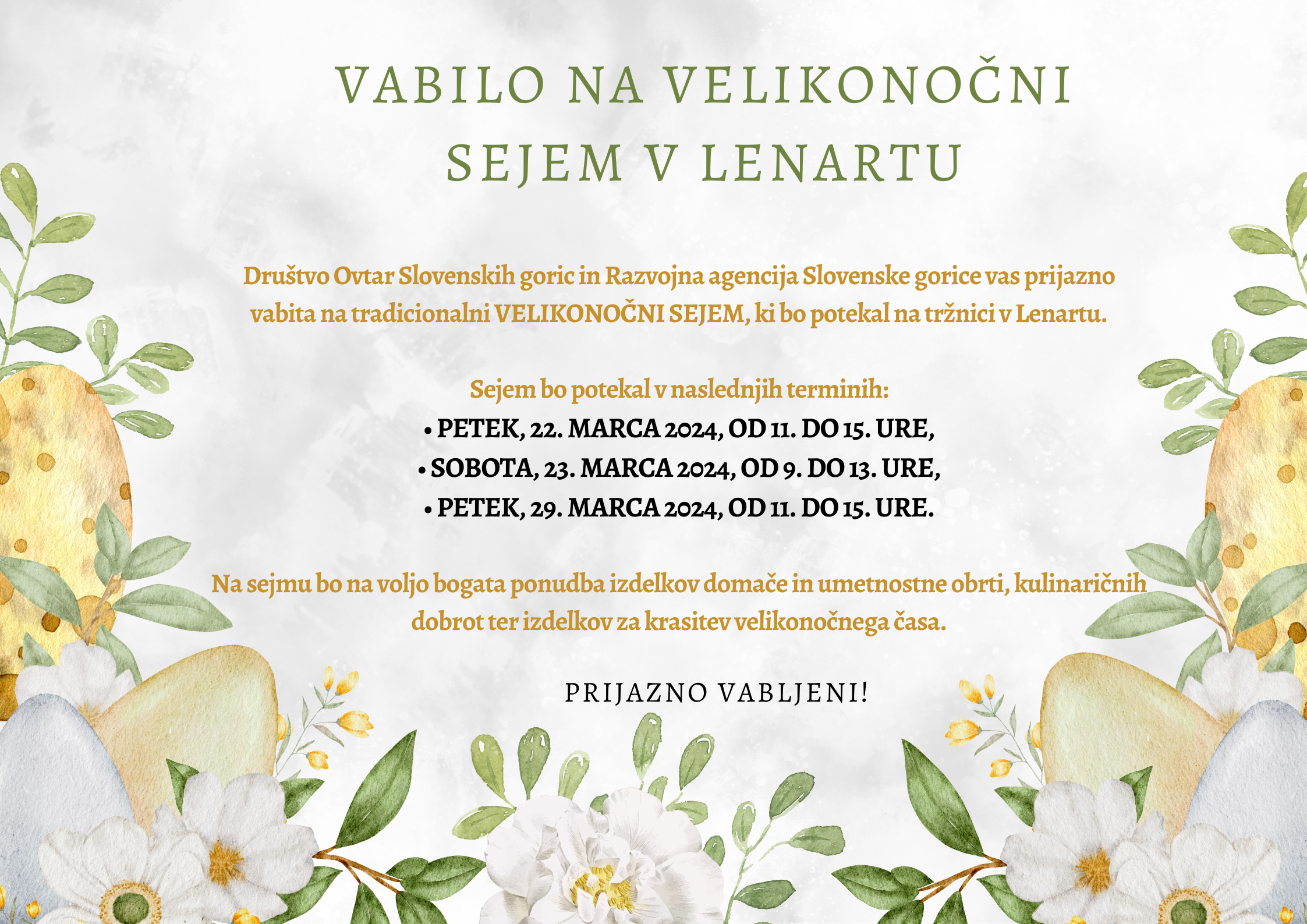 Vabilo VELIKONOČNI SEJEM 2024