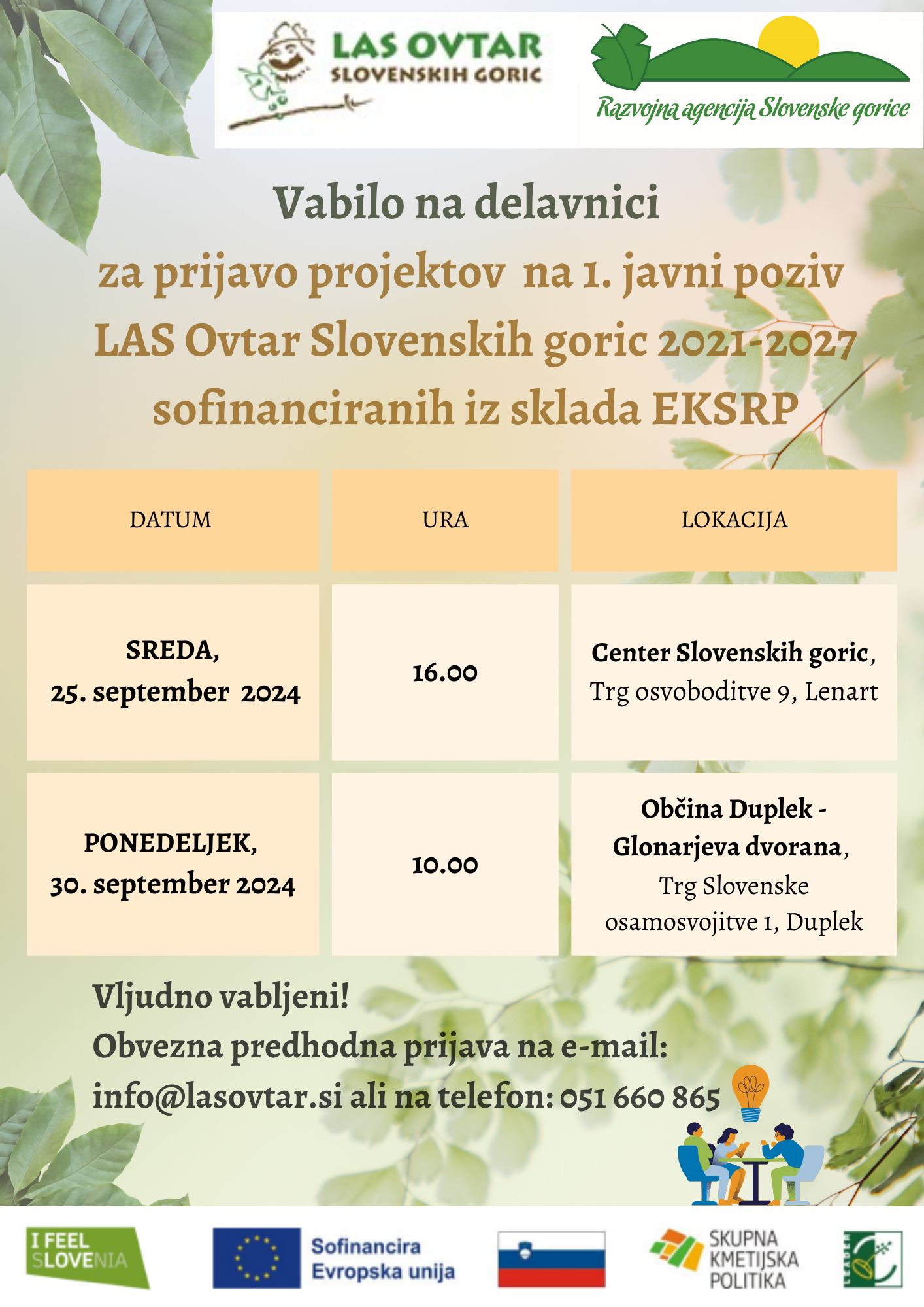 Vabilo na delavnici 1. JP LAS OVTAR EKSRP